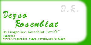 dezso rosenblat business card